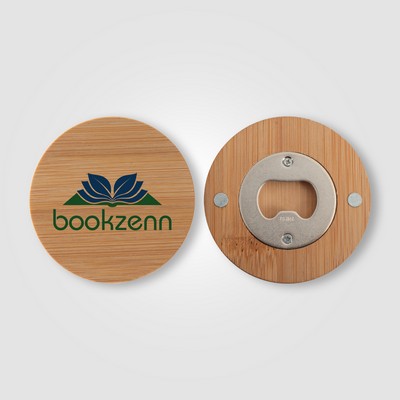 Bamboo Magnetic Bottle Opener - ColorJet